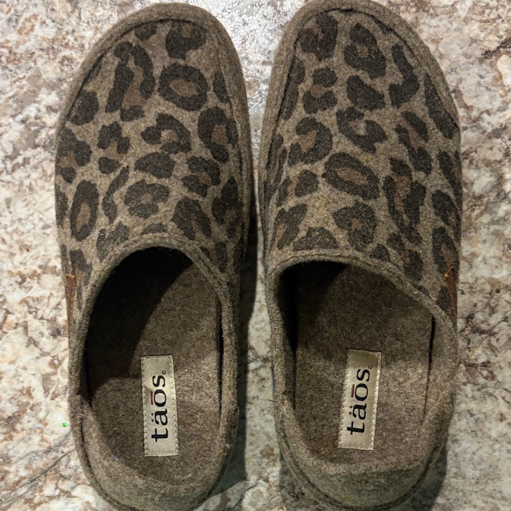 Taos Footwear Animal Print Moccasins - Brown and Black